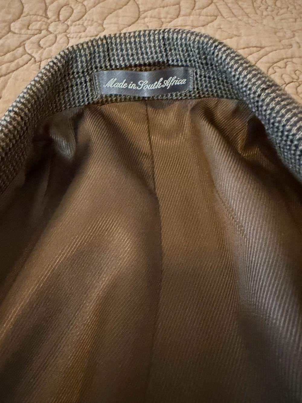 Vintage Oscar de la Renta Taupe Brown Glen Plaid Wool Cashmere Blazer, Size M - Picture 10 of 16